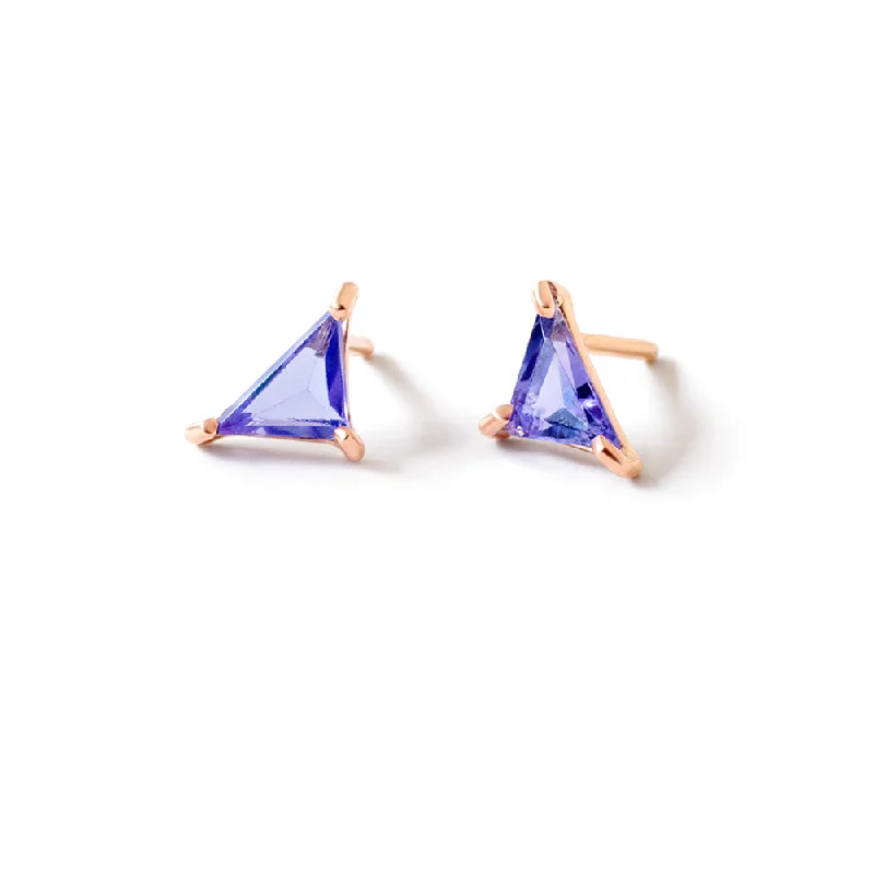 Nickel Free Drop Earrings for Safety -geo tanzanite studs