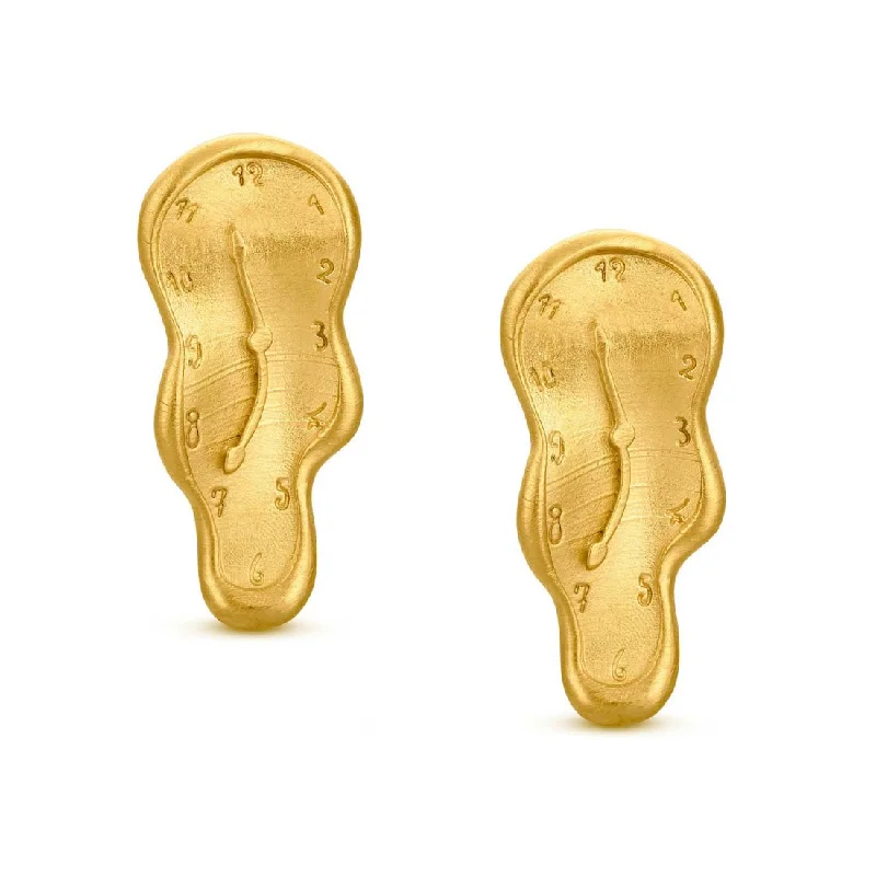 Tarnish Resistant Drop Earrings for Longevity -Dali Clock Earrings