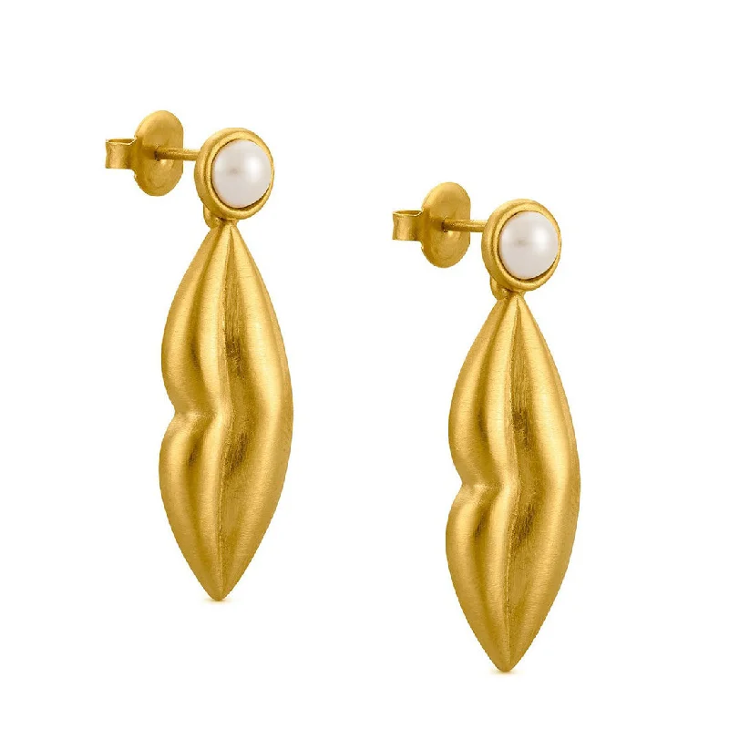 Lightweight Drop Earrings for All Day -Dali Pearl Lips Earrings