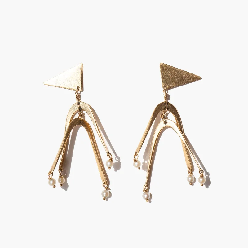 Long Drop Earrings for Dramatic -Ed Wiener Modernist Earrings