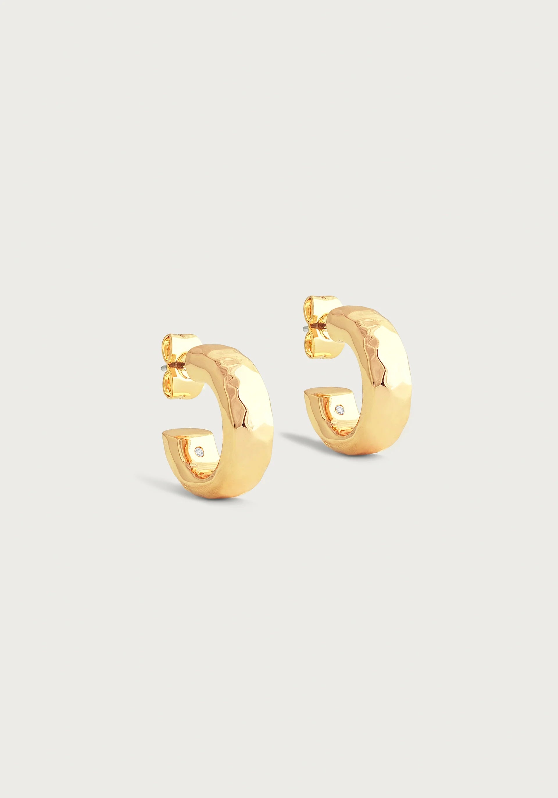 Diamond Drop Earrings for Luxury -Farrier Small Hoops, Gold