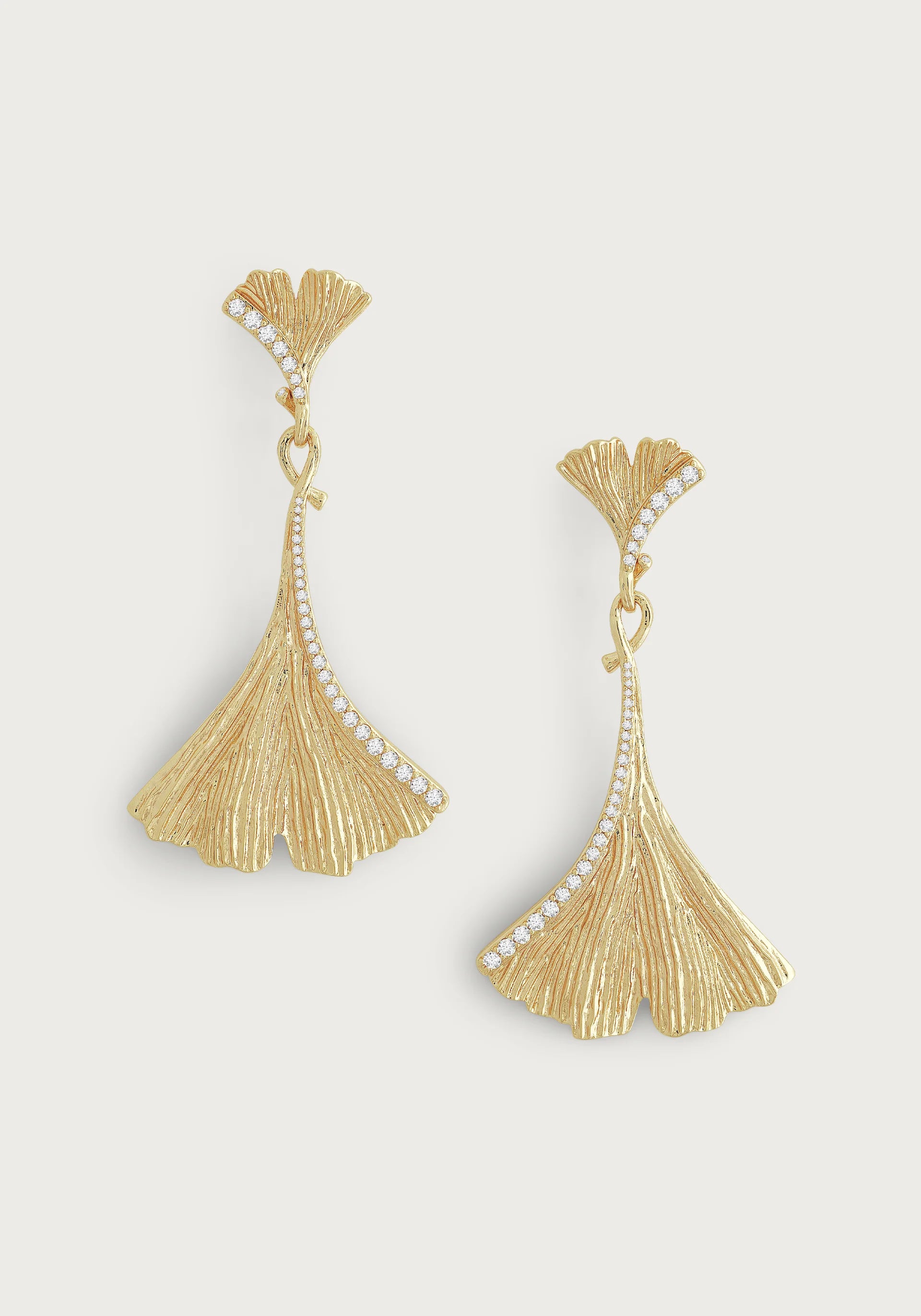 Minimalist Drop Earrings with Simplicity -Ginkgo Large Drop Earrings