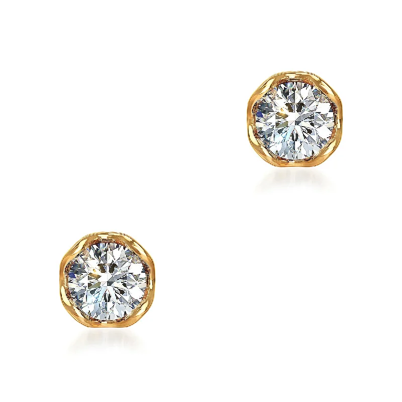 Indian Drop Earrings with Intricacy -J'evar Lotus Petals Diamond Stud Earrings