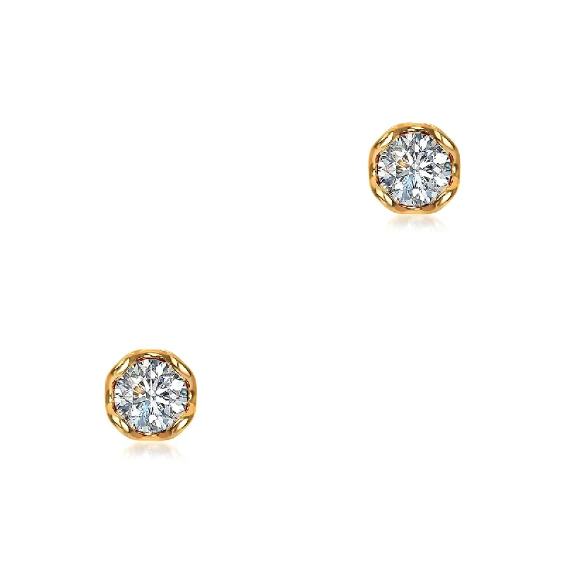 Lead Free Drop Earrings for Health -J'evar Lotus Petals Diamond Stud Earrings