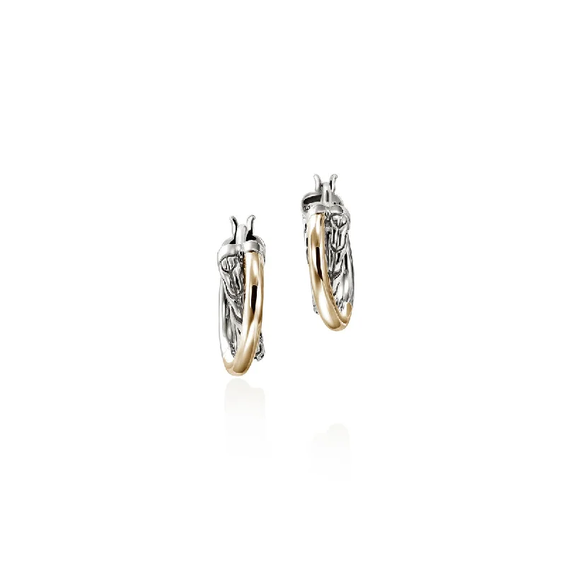 Drop Earrings with Polished Shine -John Hardy JH Essensials Crossover Hoop Earrings