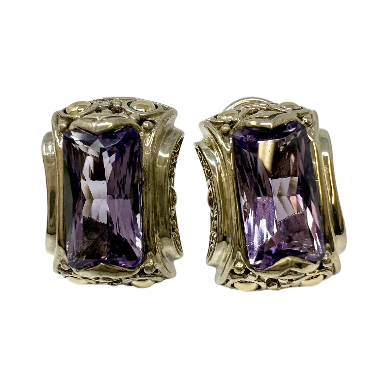 Large Drop Earrings for Statement -John Hardy Two-tone Amethyst Batu Earrings