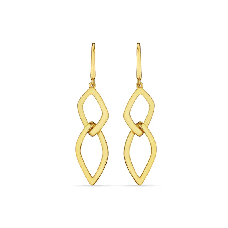 African Drop Earrings with Culture -Judith Ripka 14k Selvaggia Double Link Drop Earrings