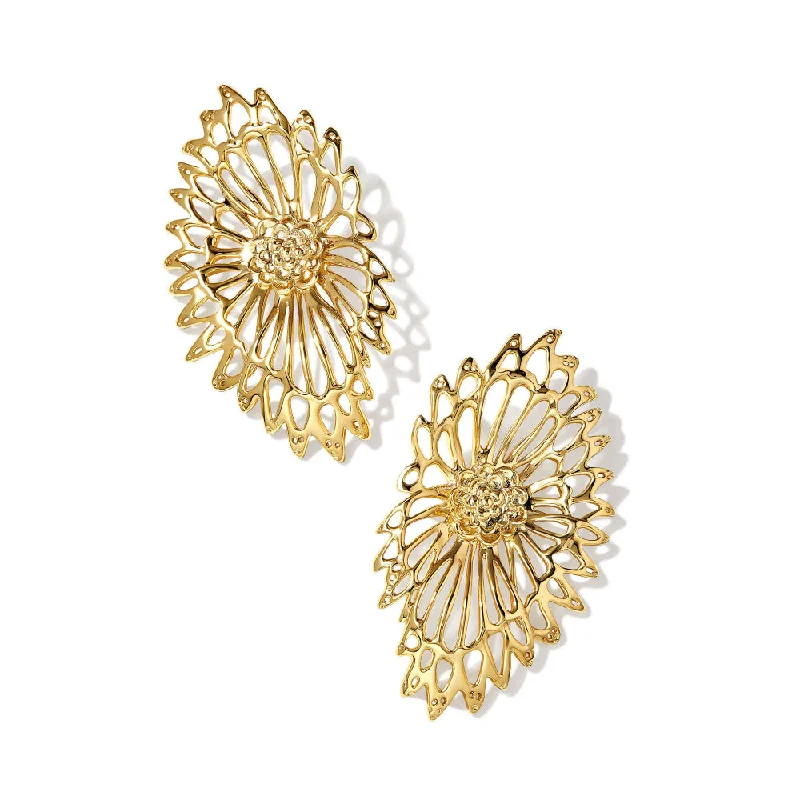 Drop Earrings for Anniversary -Kendra Scott Brielle Gold Statement Earrings