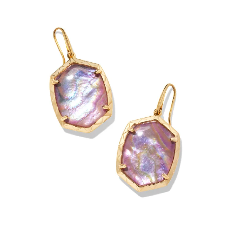 Magnetic Closure Drop Earrings for Easy -Kendra Scott Daphne Drop Earrings In Light Pink Iridescent Abalone