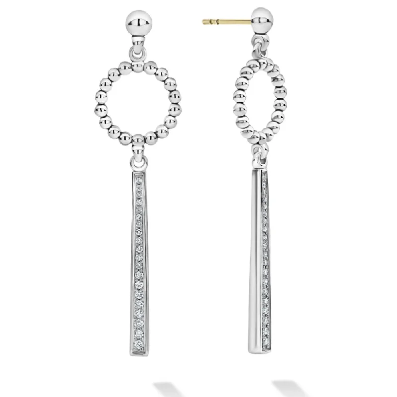 Drop Earrings for Shopping Trip -Lagos Beaded Circle Diamond Drop Earrings