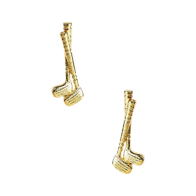 Square Drop Earrings for Modern -Lisi Lerch Gold Golf Stud Earrings