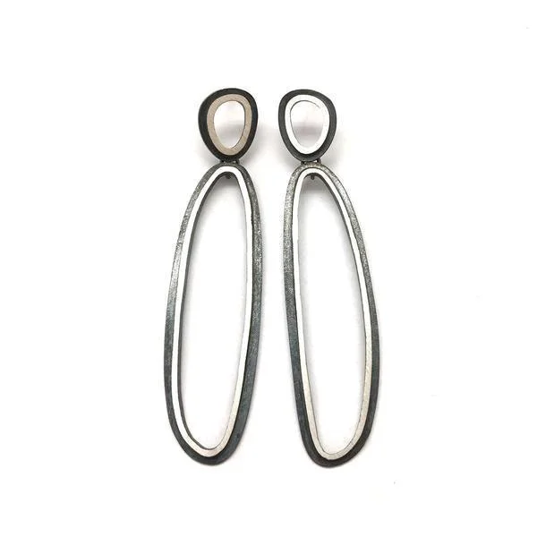 Drop Earrings for Graduation Day -Long Double Oval Earrings