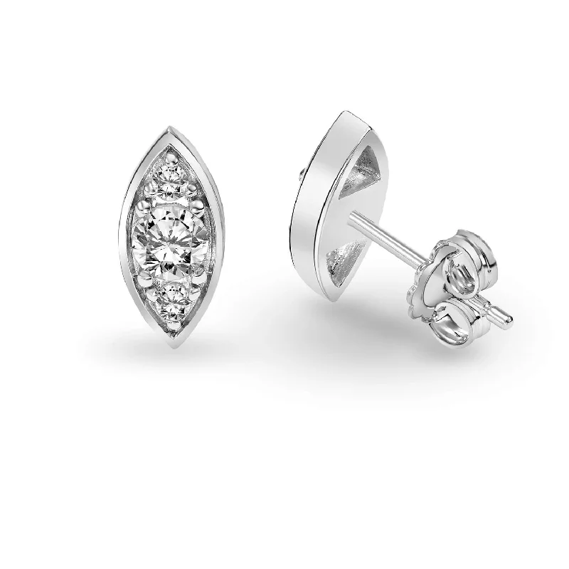 Drop Earrings with Polished Shine -Love Earth Petal Moonflower Collection Diamond Earrings