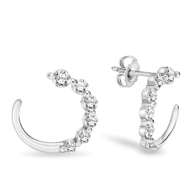 Drop Earrings with Textured Surface -Love Earth Hoop Shooting Star Collection Diamond Earrings