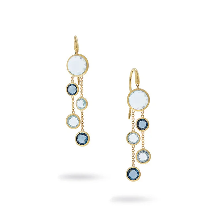 Silver Drop Earrings for Men -Marco Bicego Jaipur Color Two Strand Earrings OB1290-MIX725-Y