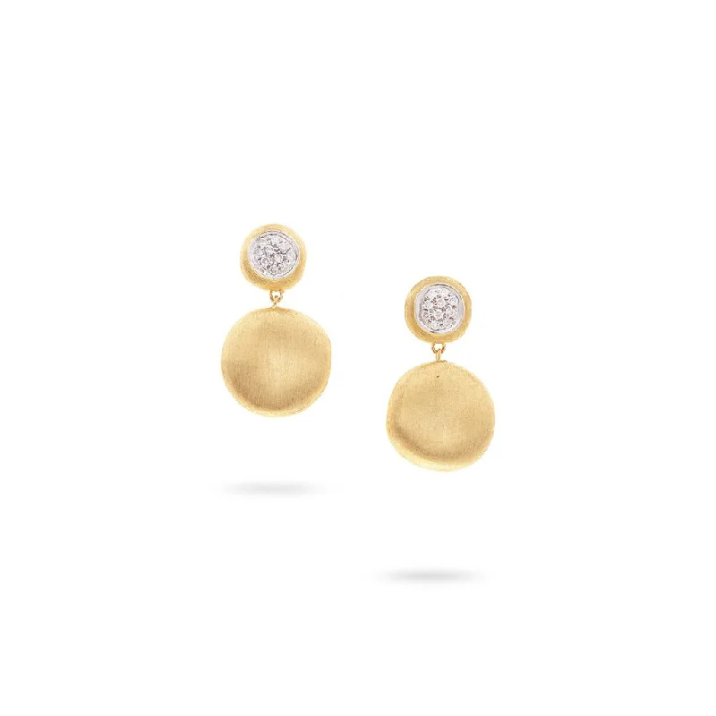 Drop Earrings with Chevron Designs -Marco Bicego Jaipur Gold Yellow Gold Earrings  OB1568-B-YW