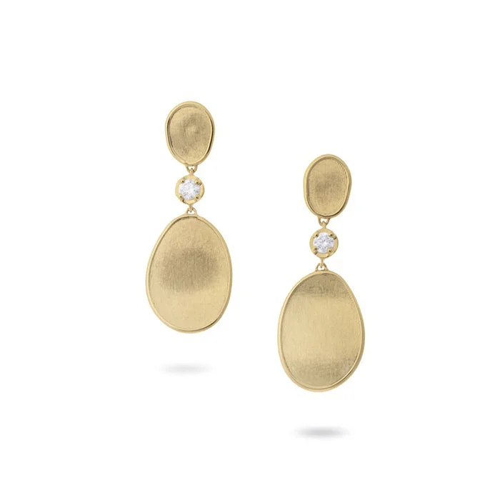 Drop Earrings with Wave Designs -Marco Bicego Lunaria Yellow Gold Earrings OB1619BY