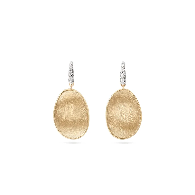 Retro Drop Earrings for Nostalgia -Marco Bicego Lunaria Yellow Gold Earrings OB1342-A-B-YW