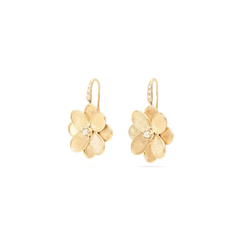 Drop Earrings for Travel Look -Marco Bicego Petali Flower Drop Earrings with Diamonds