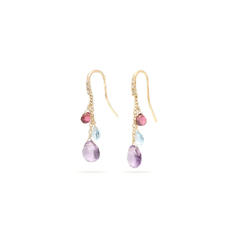 Drop Earrings for Wellness Routine -Marco Bicego Paradise Gemstone Earrings With Diamonds And Amethyst Accents