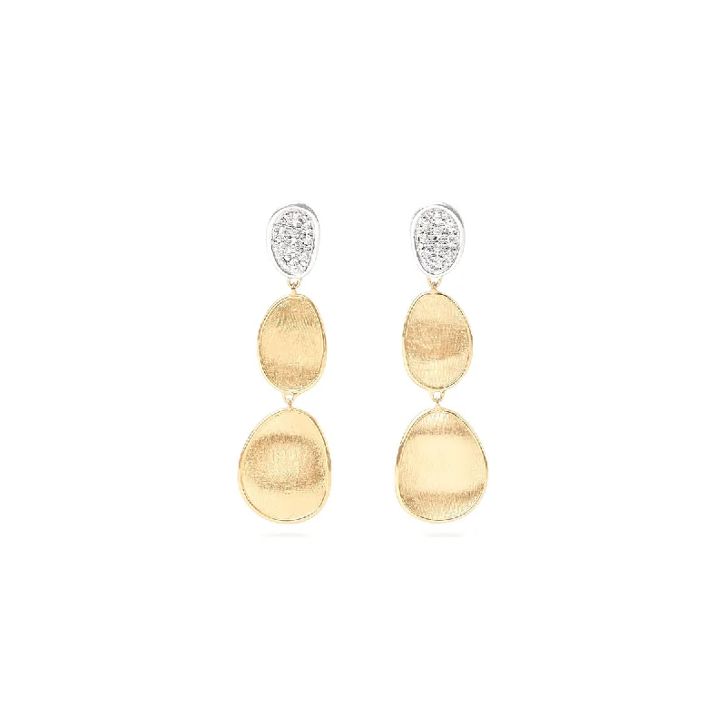 Diamond Drop Earrings for Luxury -Marco Bicego Lunaria Three-Drop Earrings With Diamonds