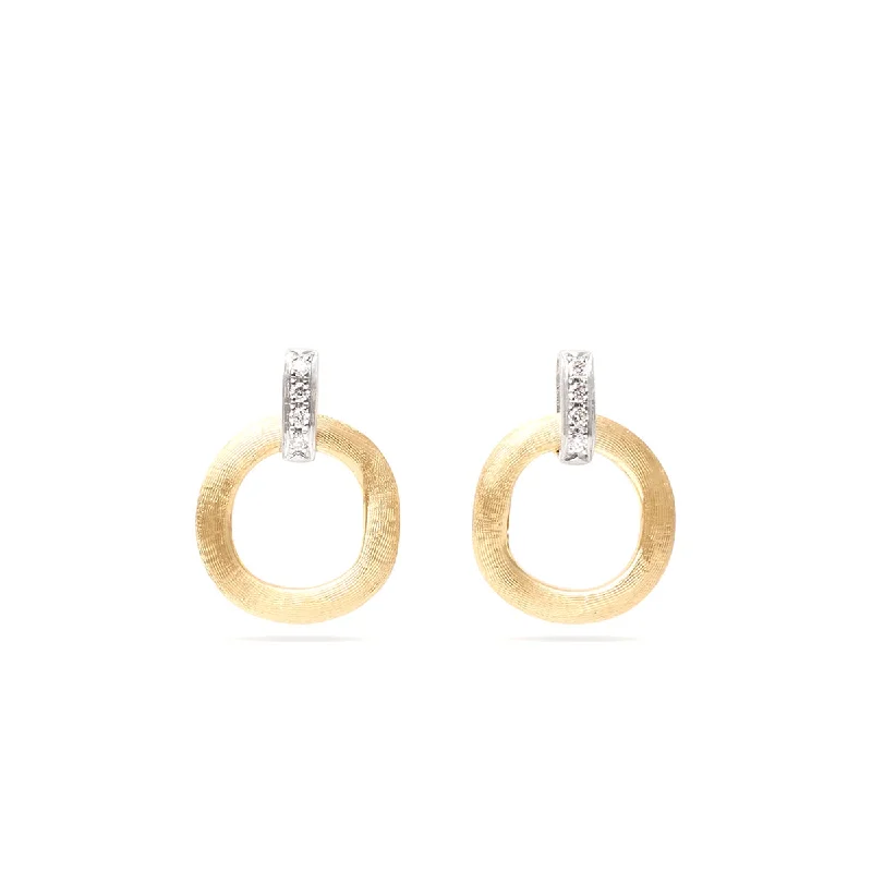 Round Drop Earrings for Classic -Marco Bicego Jaipur Gold Drop Earrings With Diamonds