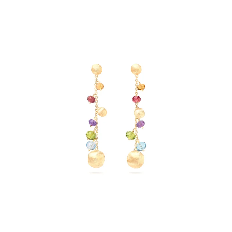 Geometric Drop Earrings for Trend -Marco Bicego Africa Mixed Gemstone Duster Earrings