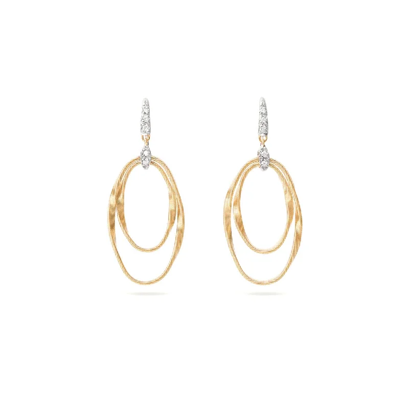 Animal Print Drop Earrings for Fun -Marco Bicego Marrakech Onde Diamond Concentric Hook Earrings