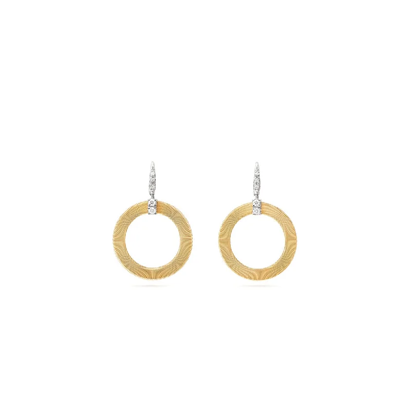 Drop Earrings with Vine Designs -Marco Bicego Masai Circular Drop Earrings With Diamonds