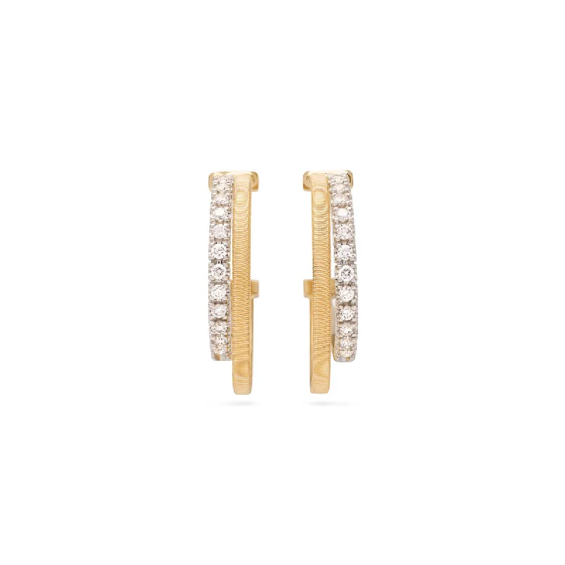 Drop Earrings for Evening Gown -Marco Bicego Masai Double Hoop Earrings With Diamonds