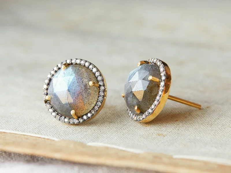 Drop Earrings with Animal Motifs -Mayla Labradorite Stud Earrings