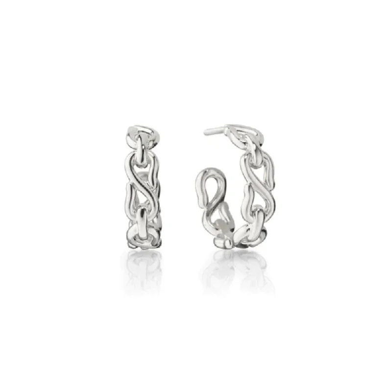 Drop Earrings for Evening Gown -MRK Infinity Sterling Silver Hoop Earrings