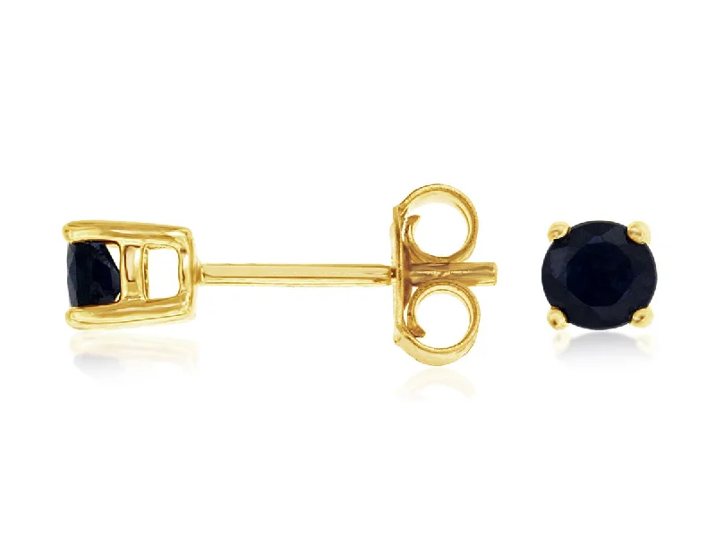 Beaded Drop Earrings for Party -14K Yellow Gold Sapphire Stud Earrings