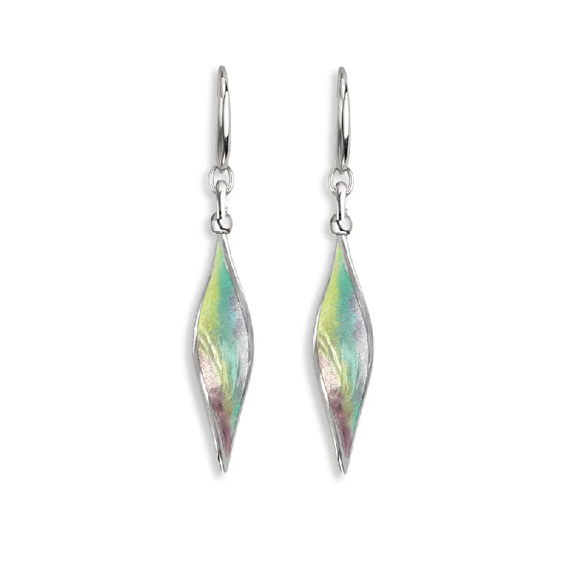 Drop Earrings for Festival Style -Nicole Barr Multi Color Aurora Twist Drop Earrings