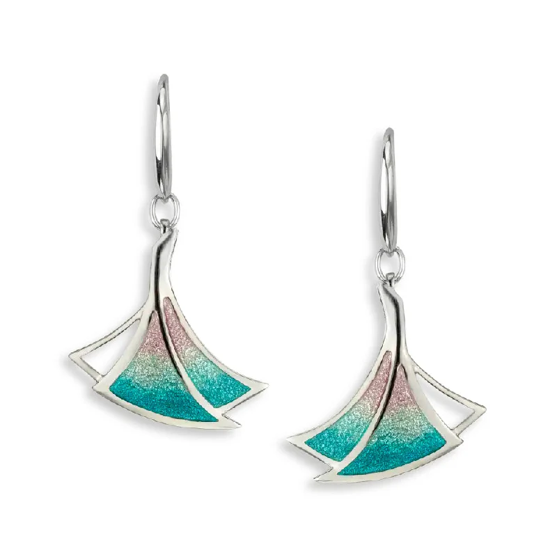 Minimalist Drop Earrings with Simplicity -Nicole Barr Turquoise Watercolors Triangle Earrings