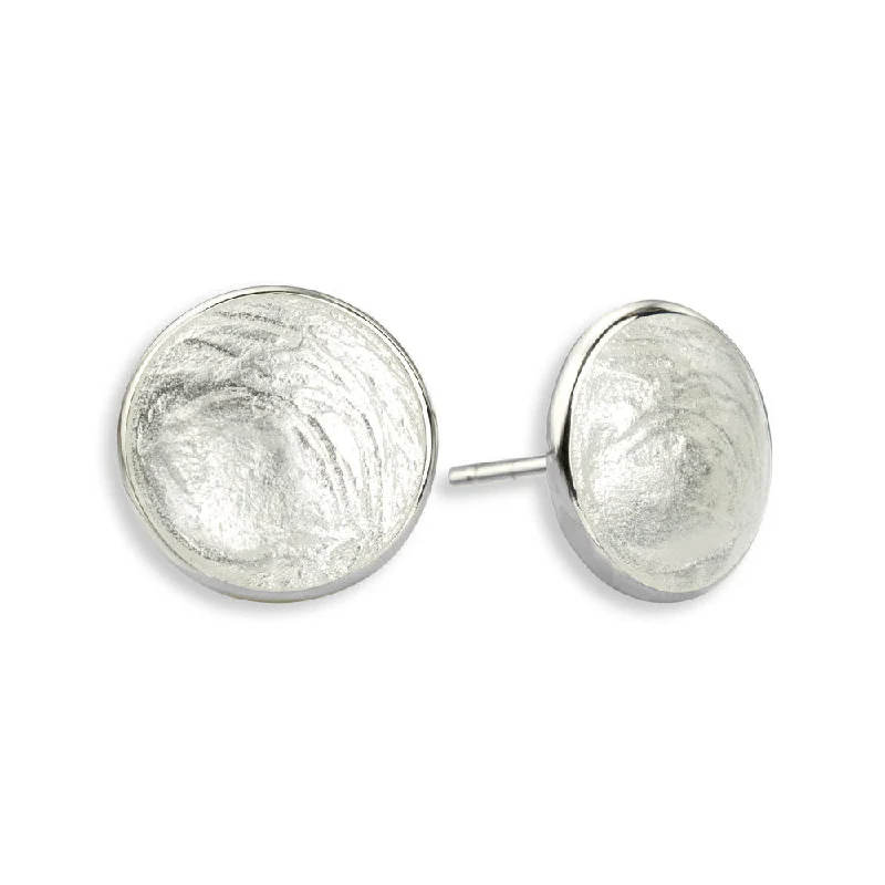 Drop Earrings for Formal Attire -Nicole Barr White Enamel Stud Earrings