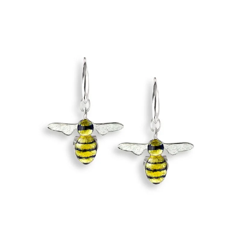 Drop Earrings with Knot Designs -Nicole Barr Yellow Bee Wire Earrings