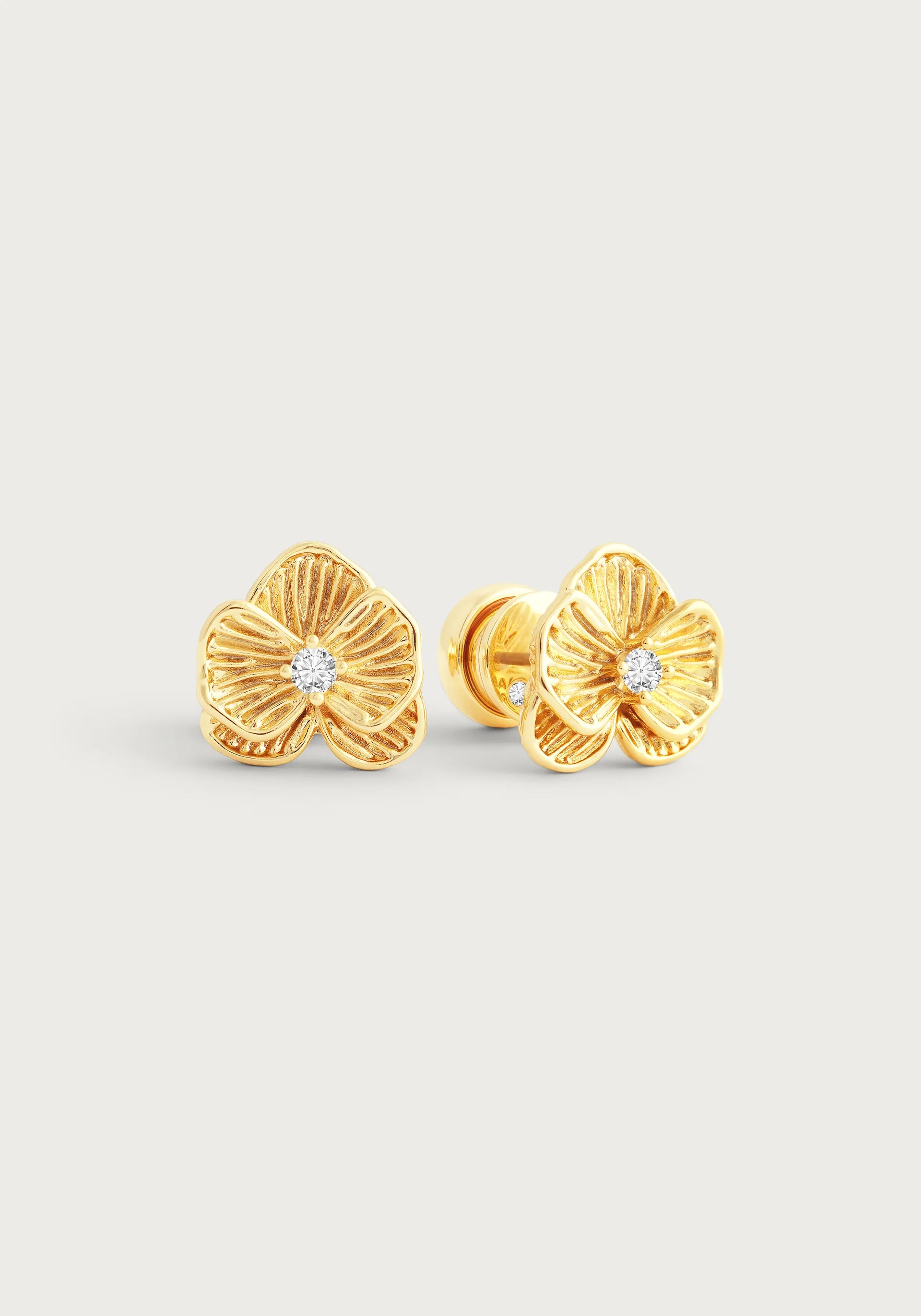 Drop Earrings for Gym Workout -Orchid Gold Stud Earrings