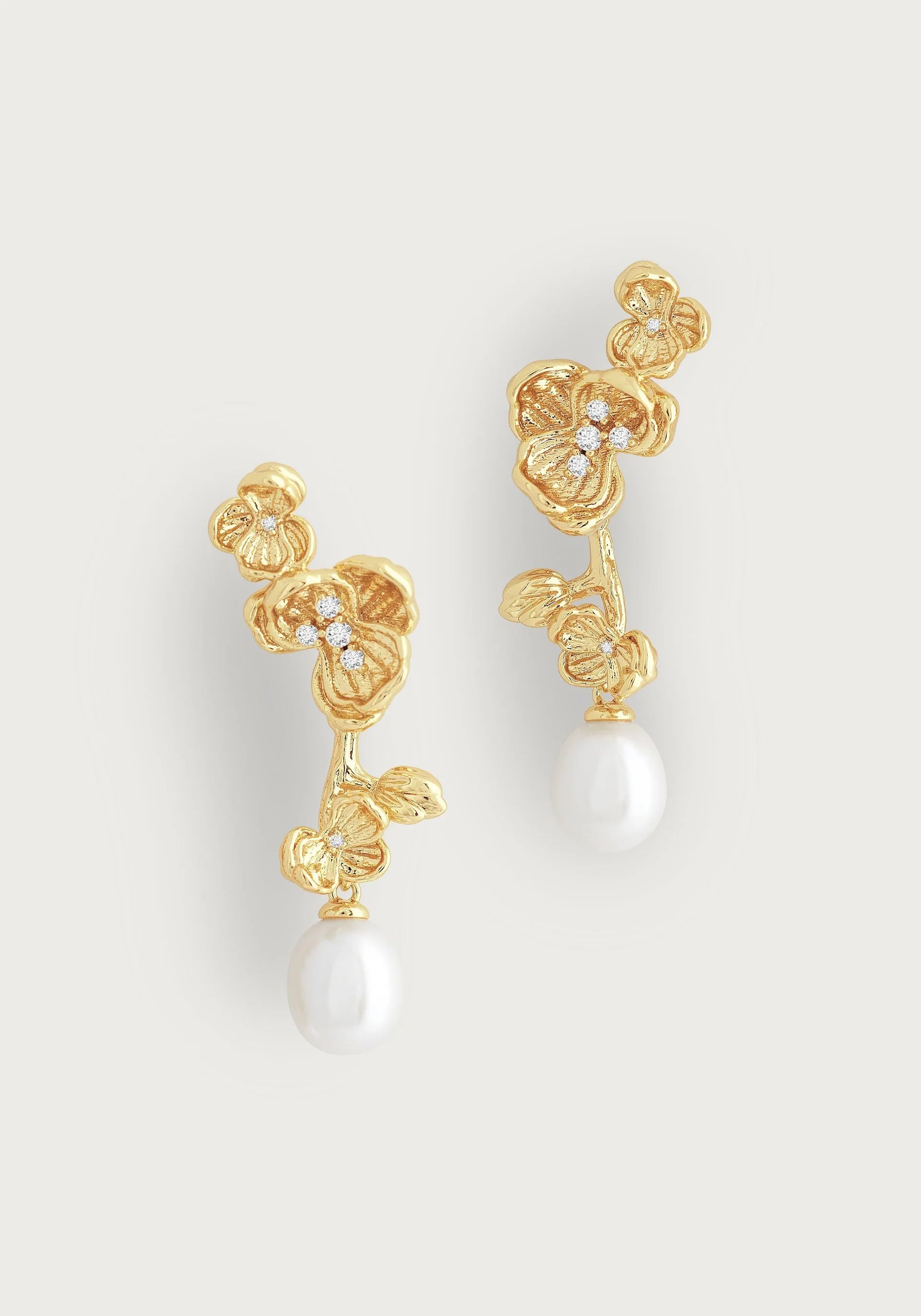 Drop Earrings for Party Look -Orchid With Pearl Drop Earrings