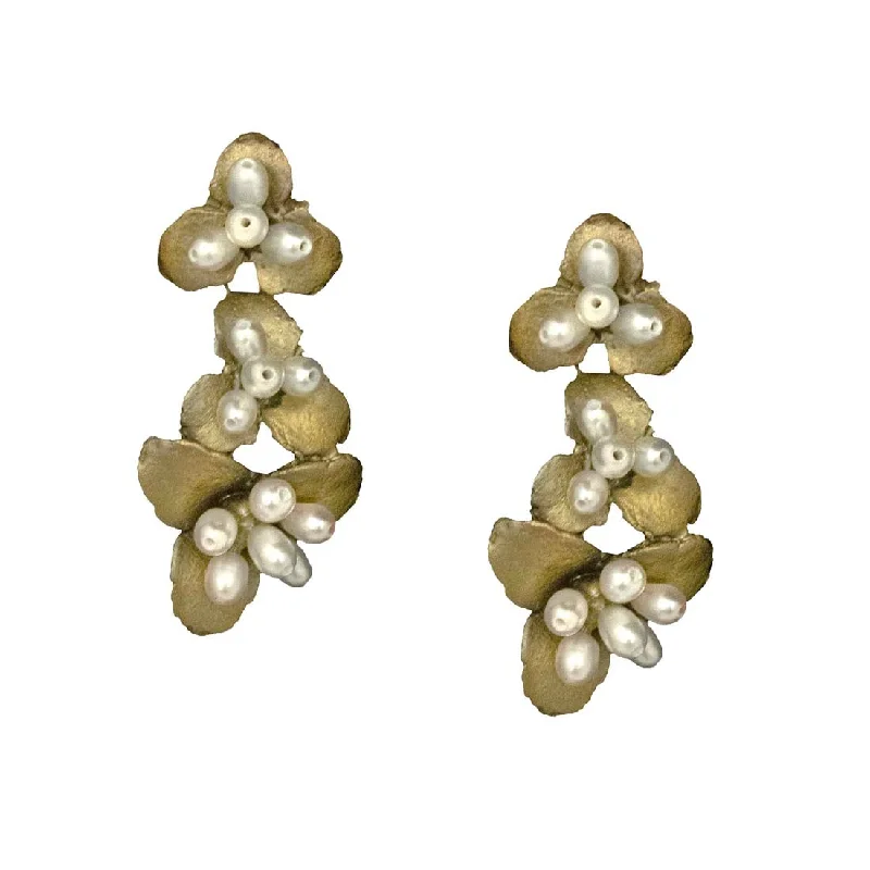 Drop Earrings with Enamel Coating -Pachysandra Bronze Earrings