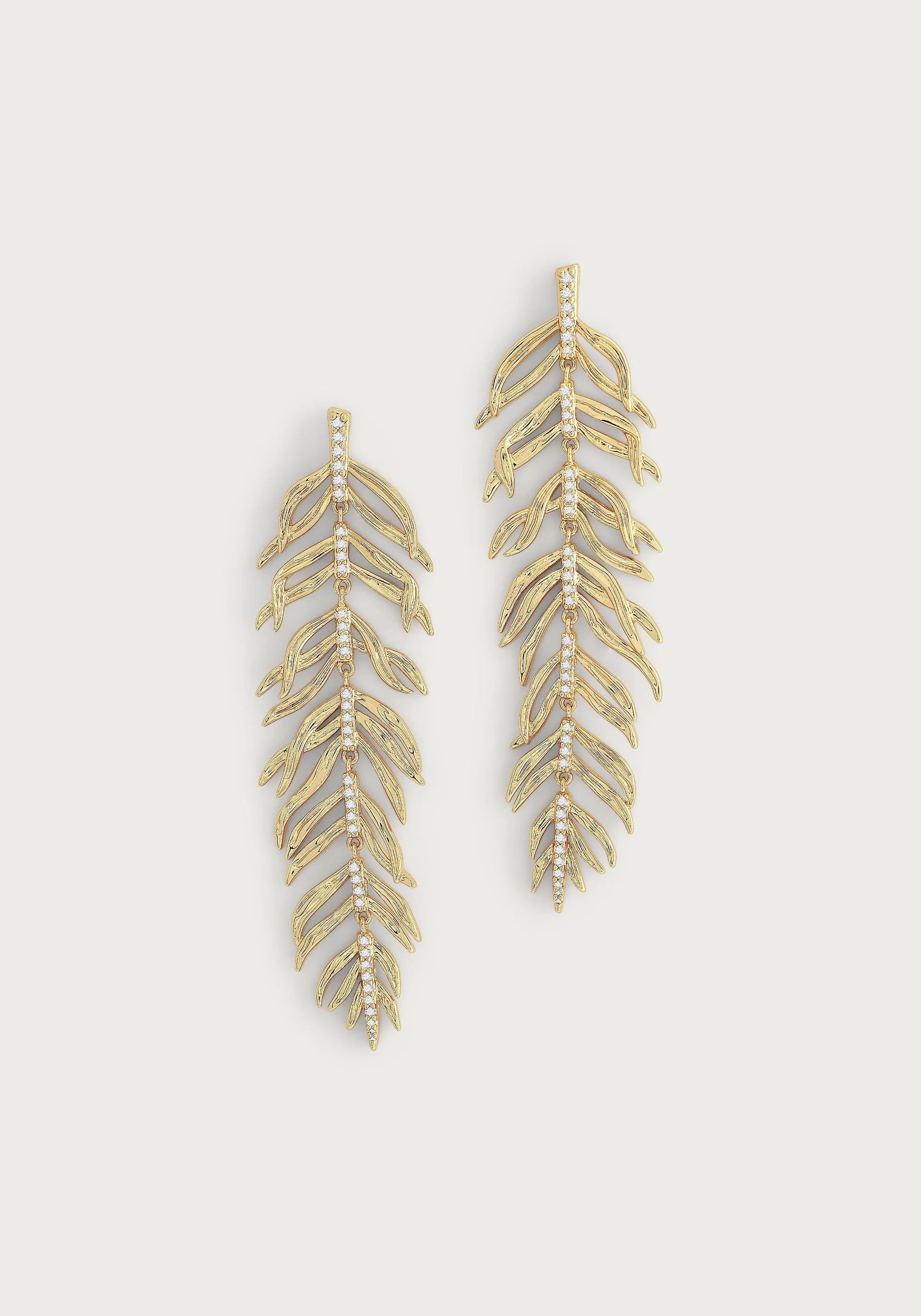 Drop Earrings for Wellness Routine -Palm Leaves Dangle Earrings