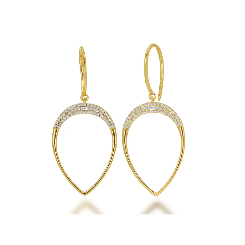 Detachable Drop Earrings with Charms -Rachel Reid 14k Diamond Pear Shape Drop Earrings