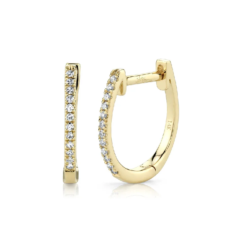 Drop Earrings for Everyday Glamour -Shy Creation Diamond Huggie Earrings SC55001598