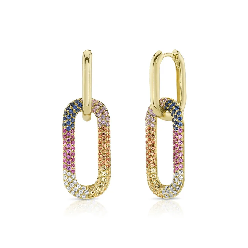 Drop Earrings for Christmas Party -Shy Creation Diamond & Multi-Color Pave Earrings SC55023311