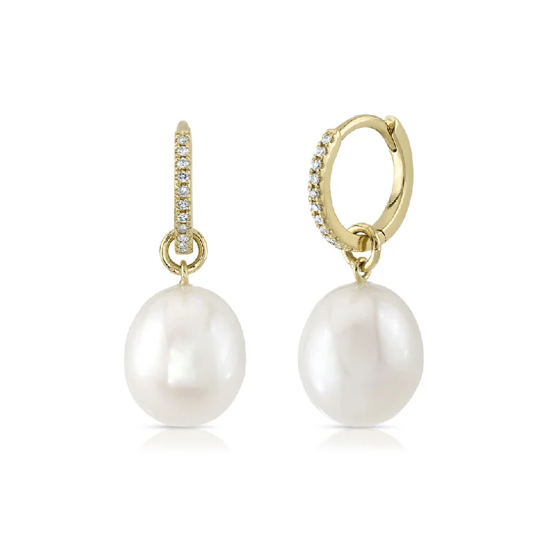 Drop Earrings for Prom Night -Shy Creation Diamond & Cultured Pearl Earrings SC55023676