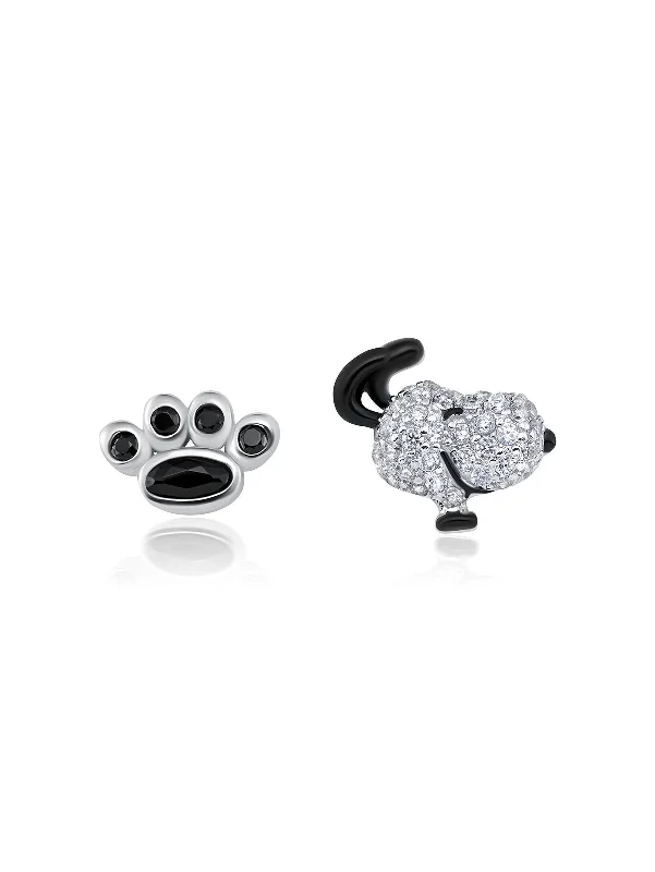 Drop Earrings for Gym Workout -Snoopy/Paw Earrings - Silver