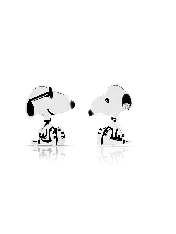 Gemstone and Diamond Drop Earrings for Opulence -Cool Snoopy Earrings in Platinum