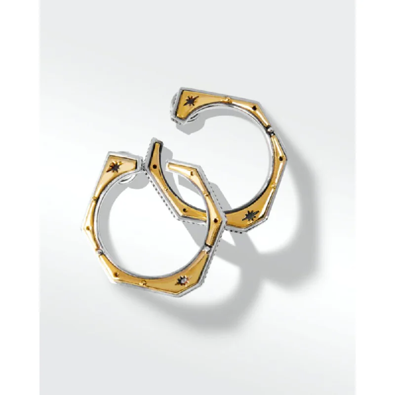 Floral Drop Earrings with Petals -Konstantino Astria Hexagons Hoop Earrings