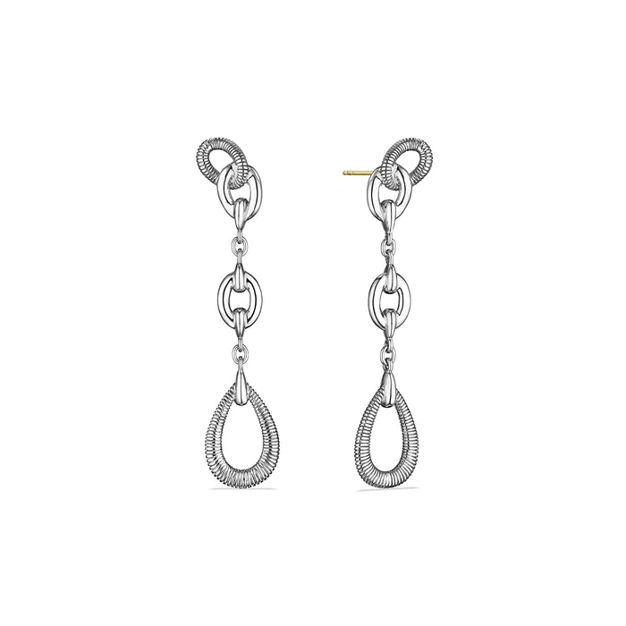 Round Drop Earrings for Classic -Judith Ripka  Sterling Silver Eternity Linear Link Drop Earrings