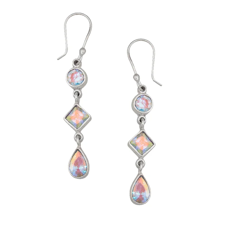 Hypoallergenic Drop Earrings for Sensitive -Sterling Silver Multi-Mercury Mist  Drop Earrings